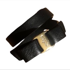 FERRAGAMO BOW TIE LEATHER BRACELET